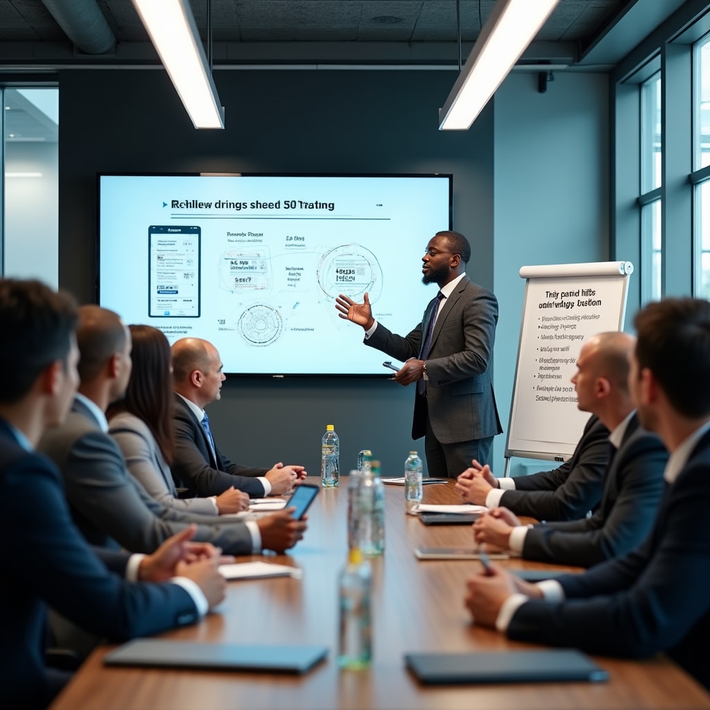 Sesión de formación empresarial sobre telecomunicaciones