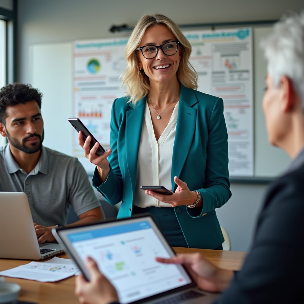 Instructor enseñando técnicas de optimización de conectividad móvil